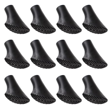 12 Stk. Gummifødder til Vandrestave Udskiftning - Gummifødder til Vandrestave (Sko 12 Stk.)
