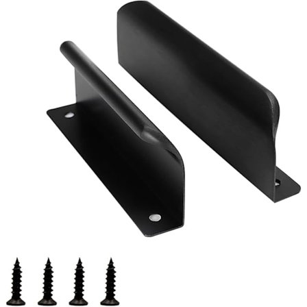 2 stk. skyvedørhåndtak, 120 mm svart skaphåndtak, moderne