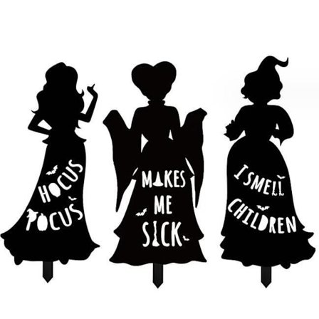 3-pack Halloween Utomhus Dekoration Häxa Insats Skylt