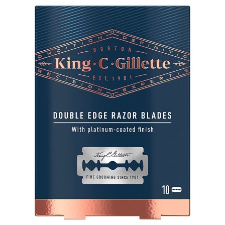 Gillette King C. Gillette blade til Double Edge 10 stk, Mænd, Barbering, Skrabere & Blade