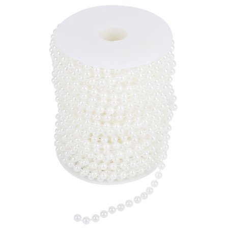 25m/rull Sliping Pearl Wire Beads Garland String DIY Bryllupsdekorasjon 6mm(hvit)