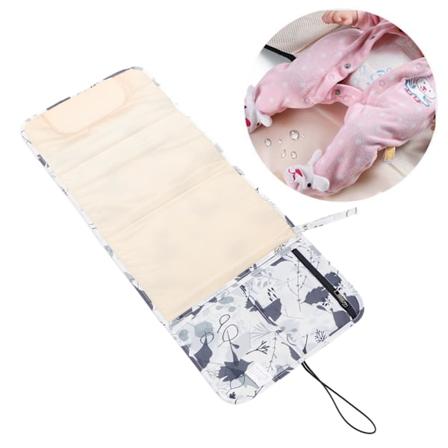 Kätevä kannettava vaipanvaihtoalusta, vedenpitävä ja monikäyttöinen vauvanvaihtoalusta matkustamiseen ja kotiin, beige, pudonneet lehdet