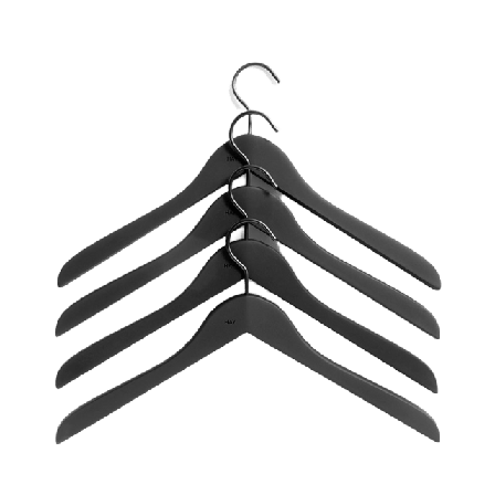 HAY Galge Soft Coat Hangers, 4-pack Galgar & hängare Svart ONESIZE