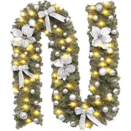 Julgransdekoration - 8,9 fot Röd Bärgirland