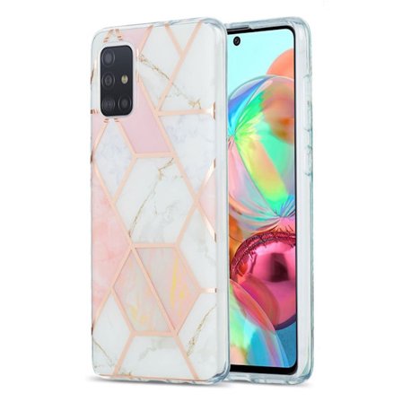 Marble Samsung Galaxy A71 Etui - Rosa