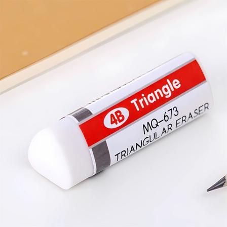 2stk Gummi trekantet viskelær Skisse Soft Eraser 2STK HVIT 2pcs White