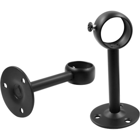 Pakke Loftgardinstangsbeslag - 26mm - Rustfrit Stål - Høj Belastning - Sort