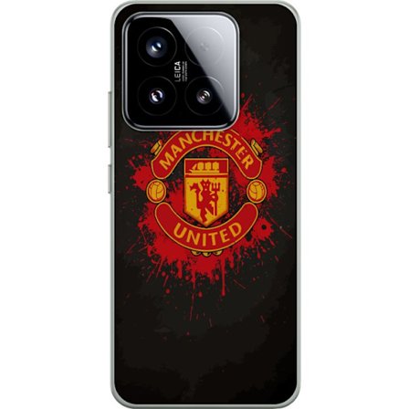 Kompatibel Mobilcover til Xiaomi Xiaomi 15 Manchester United logo i rød og gul farve med rå sporty baggrund