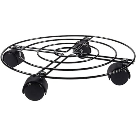 1 Pack Metallväxtvagn - Järnväxtvagn på runt ställ, Rostskyddad Blomkruksstativ med kraftiga hjul för inomhus, utomhus, hem och trädgård 30cm