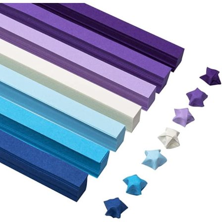 540 ark Origami-stjernepapir strimler dobbeltsidet Lucky farverige stjernedekoration 7 assorterede farver til gaver DIY kunst og håndværk