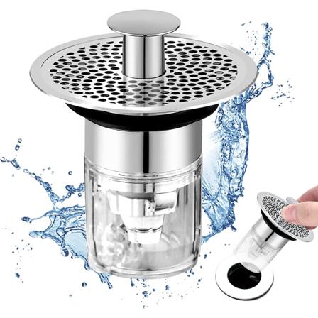 1 stk. Universal vaskstopper, sammenklappelig vaskstopper, vask S