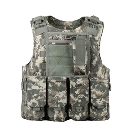 Letvægts justerbar militær træningsvest til mænd Multifunktionel udendørs fiske- og rejsevest ACU