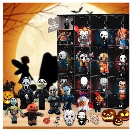 NYTT 24 Ruter Halloween-kalender Blindboks Ornamenter Kreativ Nedtelling Kalender Blindboks for Barn Voksne Halloweenfest Leke