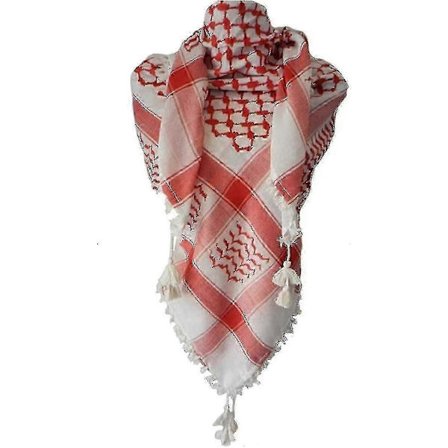Palestinasjal, Keffiyeh, Arafat Hatta, Bred med tofsar, Shemagh Keffiyeh Arabisk Hundtandsmönster 100%-Bra