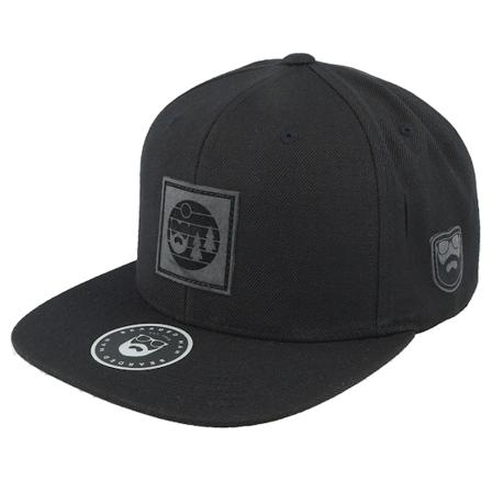 Bearded Man - Noir snapback Casquette - Charcoal Sunset Logo Patch Black Snapback @ Hatstore