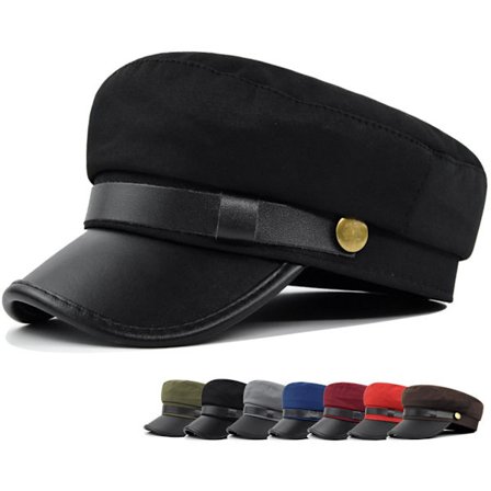 ING Unisex Kasket, Klassisk Retro Kasket, Damehat, Teaterkasket, Baret - Sort