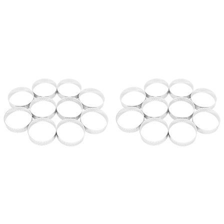 20 st Runda Pajringar i Rostfritt Stål, Pajform, Bakverk, Perforerad Tårta, Mousse