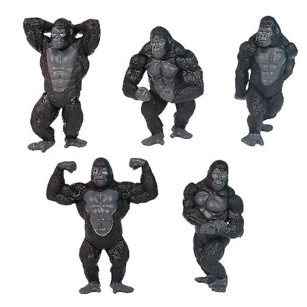 [CA] 5-pakning Gym Versjon Gorilla King Kong Ornament Figur HåndmodellBY
