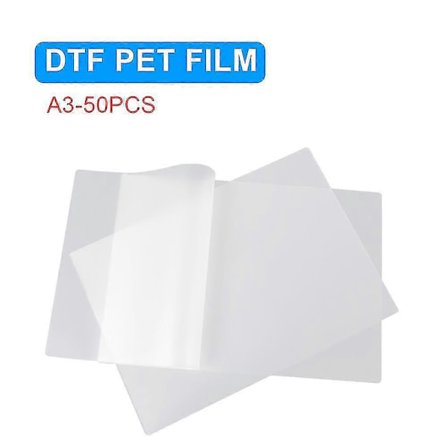 50 kpl A3 PET-siirtokalvo DTF-t-paitojen painamiseen ja lämmönsiirto PET-kalvo DTF Direct To Film -t-paitojen painamiseen