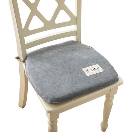 Stolpute 2-pakning med bånd, vaskbar kjøkkenstolpute, sklisikker, avtakbar stolpute, minneskumpute (43x45x4.5cm, farge: grå)