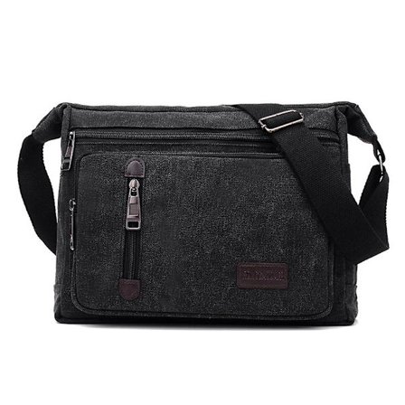 Herre Retro Canvas Messenger Bag Skulder Veske Crossbody Satchel Multi Lommer Håndvesker