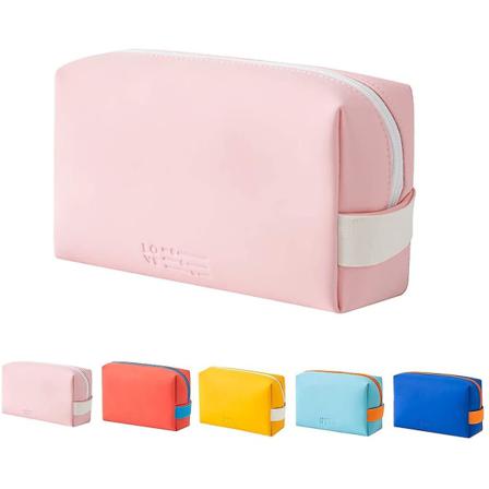 Bärbar Kosmetisk Väska För Damer-pu Läderförvaringsväska Rosa