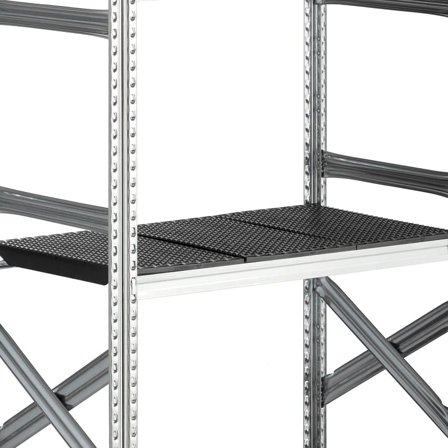 Komplett hylle TRANSFORM, inkl. bærebjelker, L900 B500 mm, svart