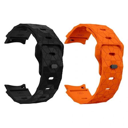 SKALO Hexagon Silikonerem Samsung Watch 6 40mm/44mm - Flere Farver Sort