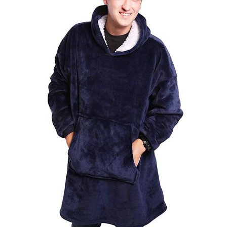 Blanket Ultra Soft Hoodie With Big Pocket Flannel Warm Cosy Comfy Oversized Wearable Hooded Unisex -a