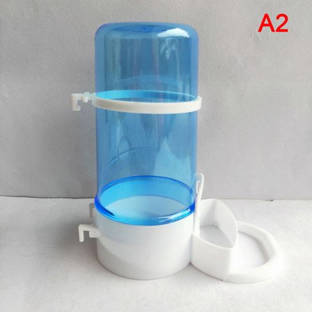 IC Fugl Vand Drikkeautomat Foderautomat Vanddispenser med Klemme Kæledyrsfugl Tilbehør D Blå