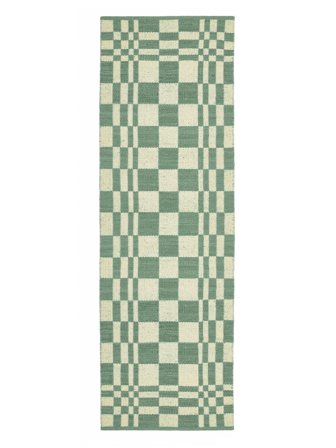 Liten Tango Matta - Grön/Elfenbensvit 80X250 I Modern Stil