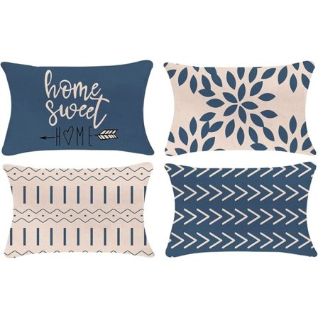 IC Kuddfodral 12x20 set om 4, modernt överdrag för soffa, dekorativt fodral i linnetyg för utomhusbruk för bäddsoffa bil 30x50 cm (set om 4)