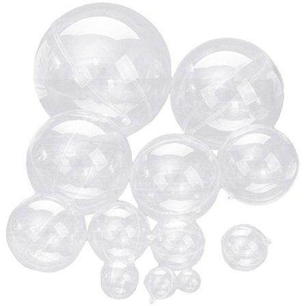 Helt ny öppningsbar plastjulgransdekoration boll transparent transparent boll dekoration presentask 3CM