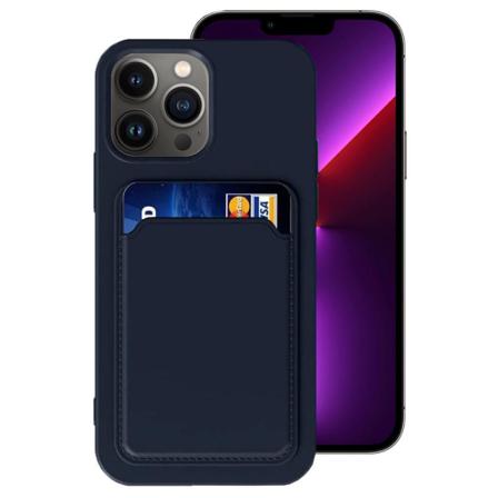 Iphone 13 Pro Max Skal Med Korthållare - Mörkblå Blå