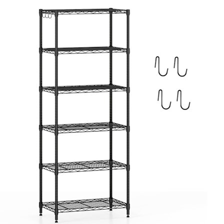 6-lags justerbar metalopbevaringshylde – kraftig