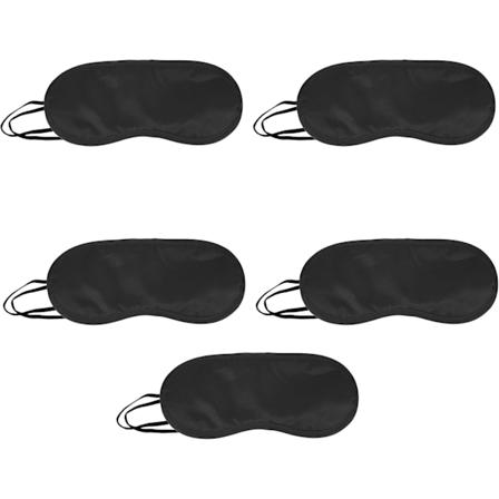 5 Pakkaa Silm naamioita, Silm peite, Silm suoja Uniin, Matkustamiseen, Peliin, Tarvikkeet (Musta)