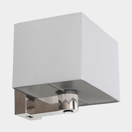 Skottlampa Casolux Wallis Small, rostfritt stål, LED, 10 - 30 V, 1.5 W, med USB-uttag + touch + kvadratisk skärm