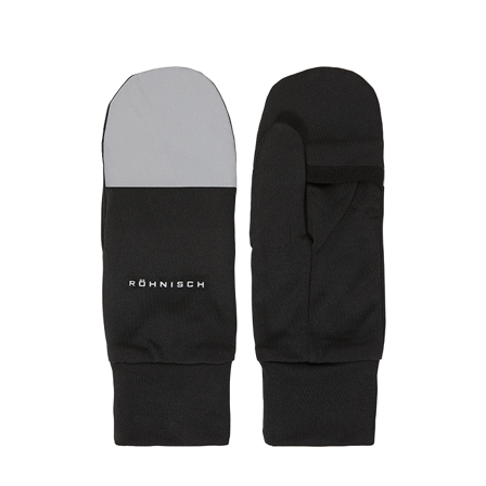 Röhnisch Glow Running Mittens, Black, One Size