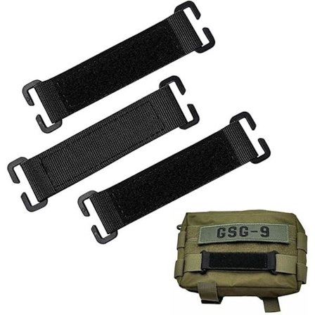 Molle taktisk merkevedlegg, bærbar krok- og løkkeholder svart Molle taktisk tape nylon kompatibel utendørs ryggsekk taktisk vest Mo
