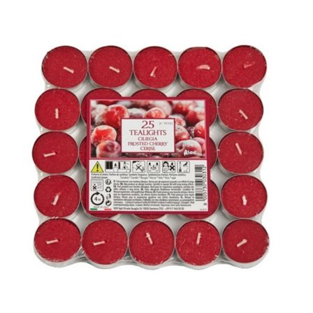 Aladino Frosted Cherries Tealights (25-pack) One Size Röd