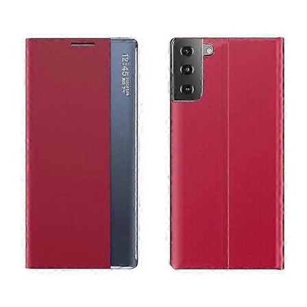 Yhteensopiva Samsung Galaxy S21 4G/5G View Window Flip -kotelo - PU-nahkainen jalustakansi, älykäs näyttötoiminnon suojus