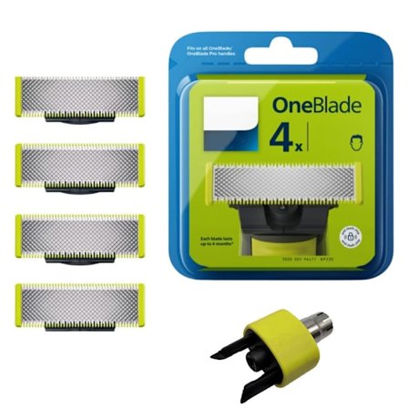 4 blade og 1 næsehårstrimmerblad Kompatibel med Philips Shaver QP2520 Lille T-blad QP2523 QP2630 6510-serien Udskiftningsblad