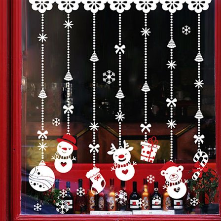 Autocollant de decoration de porte en verre avec bonhomme de neige autocollant de decoration de Noël autocollant statique de fenêtre