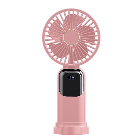 Liten Håndholdt Vifte med Digitalt Display, Sammenleggbar Design, 5 Hastigheter, Lavt Støynivå, Bærbar Kjølevifte, Personlig Klimaanlegg QingHai (Fww)