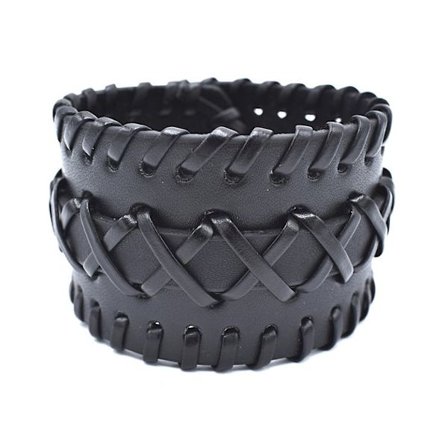 Sorte læderarmbånd mønster