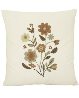 Putetrekk Greta med broderte blomster 1-pk Fersken