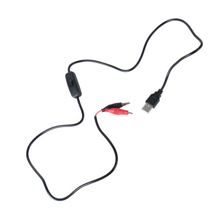 USB 5V hann til klips testkabel strømforsyningsadapterledning med bryterknapp for elektrisk testing