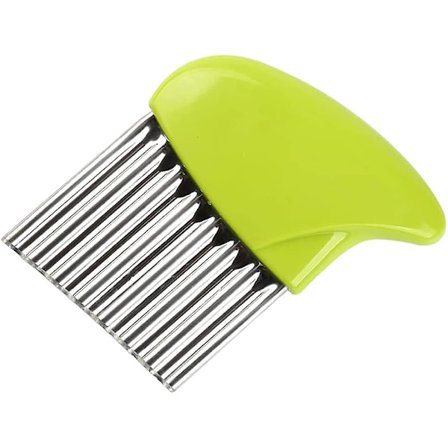 Potatis Crinkle Cutter, Rostfritt Stål Crinkle Cutting Tool (grön)