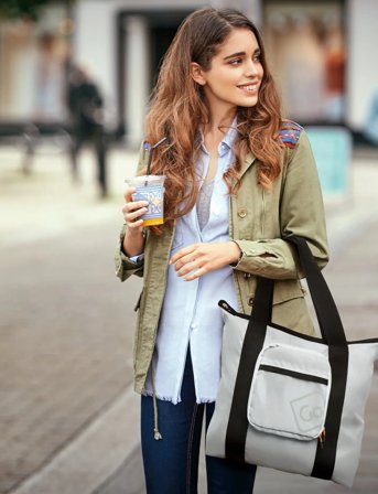 Go Travel Lightweight Foldable Tote Bag Rpet - Grey - ONE SIZE