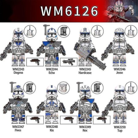 8 stk Star Wars Minifigur Samlet Byggeklosser Leker Echo Jesse Rex Figur Samleobjekt Leker Playset Barn Fans Gave Db